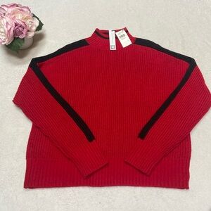 SANCTUARY Cruise Contrast NWT Over Sized Size XS Sweater Red & Black